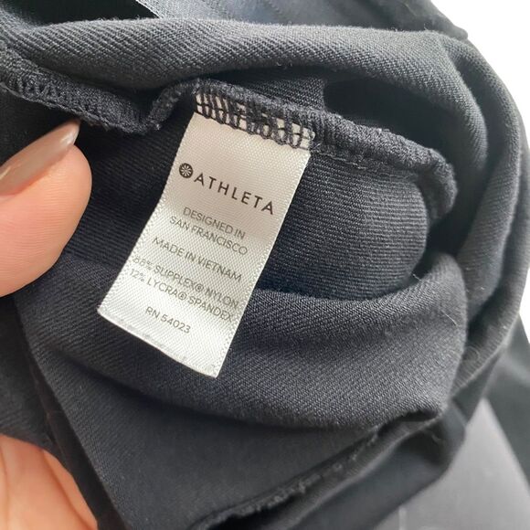 Athleta Women‎ S Petite Black Pleated Split Hem Flare Pant - Picture 5 of 6